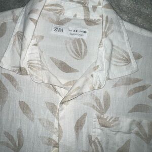 Boys ZARA short sleeve button down shirt - cream